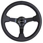 Steering Wheel, NRG, 350mm/3"Dish, Black Leather
