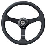 Steering Wheel, NRG, 350mm/Flat, Perforated BK Leather, Matte BK Solid Spokes