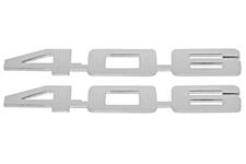 Emblems, 406, Hood, Mirror Polished Stainless, Laser Cut, Pair