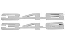 Emblems, 346, Hood, Mirror Polished Stainless, Laser Cut, Pair
