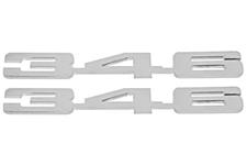 Emblems, 346, Flat Panel, Mirror Polished Stainless, Laser Cut, Pair