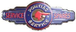 Sign, Pontiac Service Spares, 16" X 35"