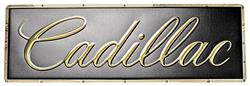 Sign, Cadillac Script Black Gold 12" x 36"