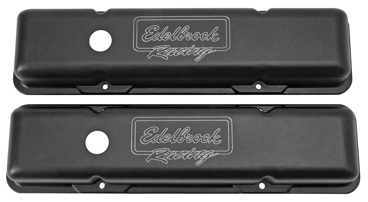 Valve Covers, Edelbrock Victor Series, Chevy SB Perimeter Bolt, 2.50