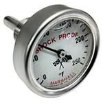 Thermometer, 1.4" Dial, 0-250F, White Shock Proof Dial, Black Pointer, 3/8NPT