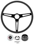Steering Wheel Kit, 3-Spoke, 1969-72 Chvll/El Camino/MC, 3- Spoke, Black Spokes