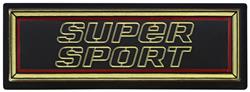 Nameplate, Dash, 1981-87 "Super Sport", Gold/Red