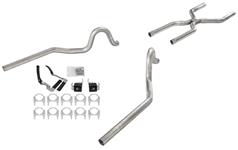 Exhaust Set, Pypes Crossmember-Back, X-Pipe, 1968-72 442 w/Valance Exit, 2.5
