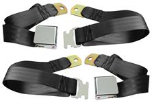 Seat Belts, Chrome Lift Latch Style, 74", Pair