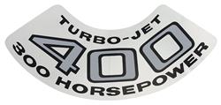 Decal, Air Cleaner, 1964-77 Chevelle & El Camino & Monte, Turbo-Jet 400 300HP