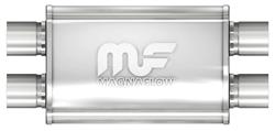 Muffler, 4" x 9" Oval Reversible, Magnaflow, Satin 409SS, Dual/Dual