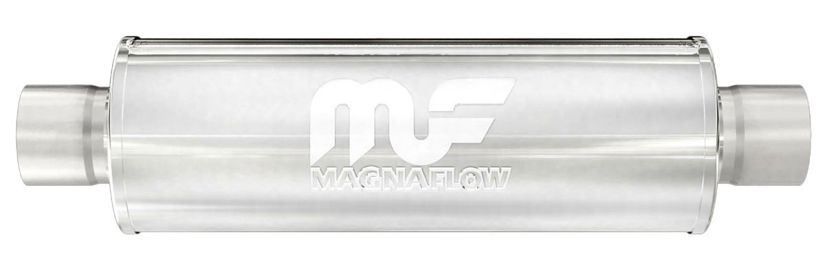 MagnaFlow 11378 Stainless Steel 2.25 Inch Oval Muffler – Deep Sound, Universal Fit