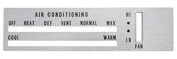 Faceplate, AC Control, 1970-72 Oldsmobile Cutlass