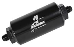 Fuel Filter, Inline, Aeromotive, 100 Micron, AN-06 Male End, 5.5" L x 2" OD
