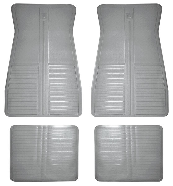 Floor Mats, OEM Style Rubber, 1973-88 A/G-Body, GM Logo @ OPGI.com