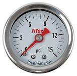 Gauge, FiTech, Fuel Pressure, 0-15 PSI, Analog