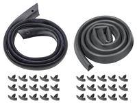Seal Kit, Hood to Cowl, 1970-72 Chevelle & El Camino/MC, w/Clips, Foam Lower