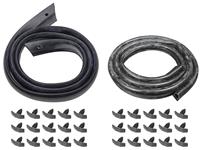 Seal Kit, Hood to Cowl, 1970-72 Chevelle & El Camino/MC, w/Clips, Rubber Lower
