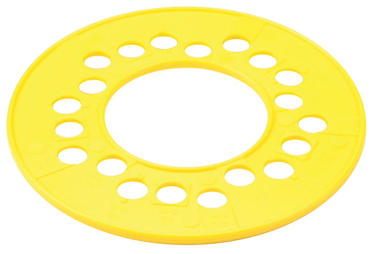 Lokar Bolt Pattern Template, Wheel Circle, 5 Lug 100mm/112mm/115mm