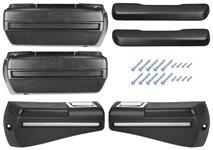 Armrest Kit, Front & Rear, 1968-69 Chevelle/Cutlass/Pont, Black Rear Base w/Trim