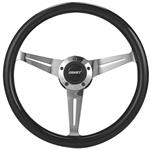 Steering Wheel, Grant Collectors, 3-Spoke, Black Mahogany w/Polished Spokes