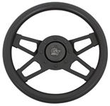 Steering Wheel, Grant Challenger, 4-Spoke, 13-1/2" Black w/Black Spokes