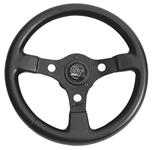 Steering Wheel, Grant Formula GT, 3-Spoke, Black w/Black Spokes