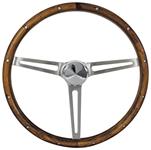 Steering Wheel, Grant Classic Nostalgia, 3-Spoke, Walnut w/SS Brushed Spokes