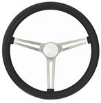 Steering Wheel, Grant Classic Nostalgia, 3-Spoke, Black w/SS Brushed Spokes