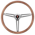 Steering Wheel, Grant Classic Nostalgia, Walnut w/Brushed Spokes, Pont Button
