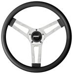 Steering Wheel, Grant Classic 5, 3-Spoke, 14-1/2" Black w/Chrome Spokes