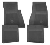 Floor Mats, Rubber 1964-77 Chevelle/Monte Carlo, 1969-81 Blaze, Bowtie Logo, 4pc