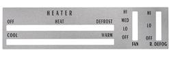 Faceplate, Heater/Rear Defroster, 1971-72 Oldsmobile Cutlass