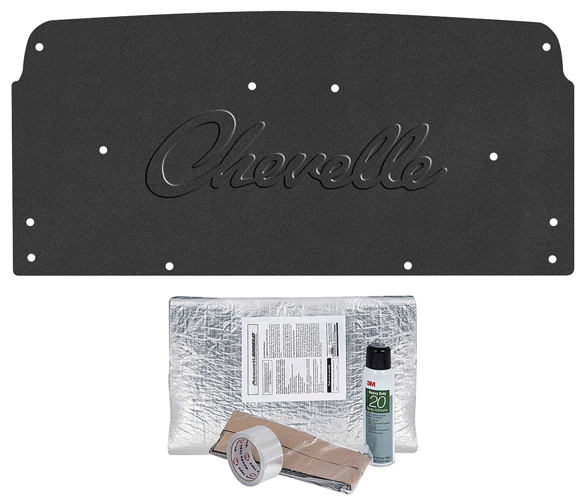 Undertrunk Cover & Insulation Set, Quietride, AcoustiHood, 1968-72
