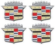 Emblem, 1963-80 Cadillac, Hub Cap Crest, 2.09" x 1.65", 4pc