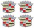 Emblem, 1963-80 Cadillac, Hub Cap Crest, 2.09" x 1.65", 4pc