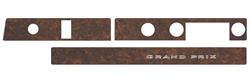 Dash Inserts, Woodgrain, 1969-70 Grand Prix, Gunstock Walnut, 3pc
