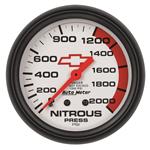 Gauge, Nitrous Pressure, AutoMeter, 2-5/8", Mechanical, 0-2000PSI
