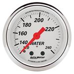 Gauge, Water Temp, AutoMeter, 2-1/16", Mechanical, 120-240F, 6FT Line