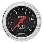 Gauge, Fuel Pressure, AutoMeter, 2-1/16", Mechanical, 0-15PSI, w/Isolator