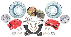 Disc Brake Conversion, Front, 1961-68 Cadillac, w/MC & 8" Dual Booster, 12" Drilled/Slotted Rotors, Exc. 67-68 Eldorado
