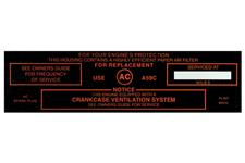 Decal, Air Cleaner Service, 1964-65 Pontiac, Black, A59C