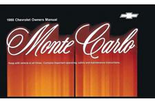 Owners Manual, 1988 Monte Carlo
