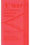Owners Manual, 1987 Oldsmobile, Cutlass Ciera/Cruiser