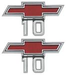 Emblems, Fender, 1967-68 Chevrolet Truck, Bowtie "10"
