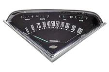 Gauge Cluster, 1955 Chevrolet Task Force Trucks w/Mechanical Temp Gauge