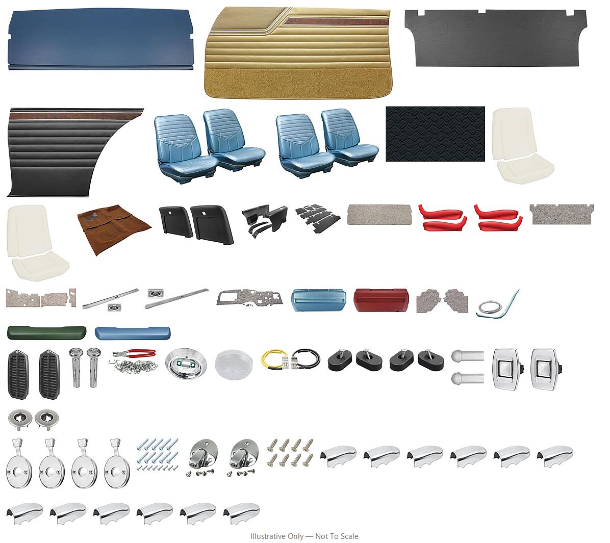 Photo of Interior Kit, 1970 Cutlass 442 Sports Coupe & Sedan, Stage III, Buckets, Dist
