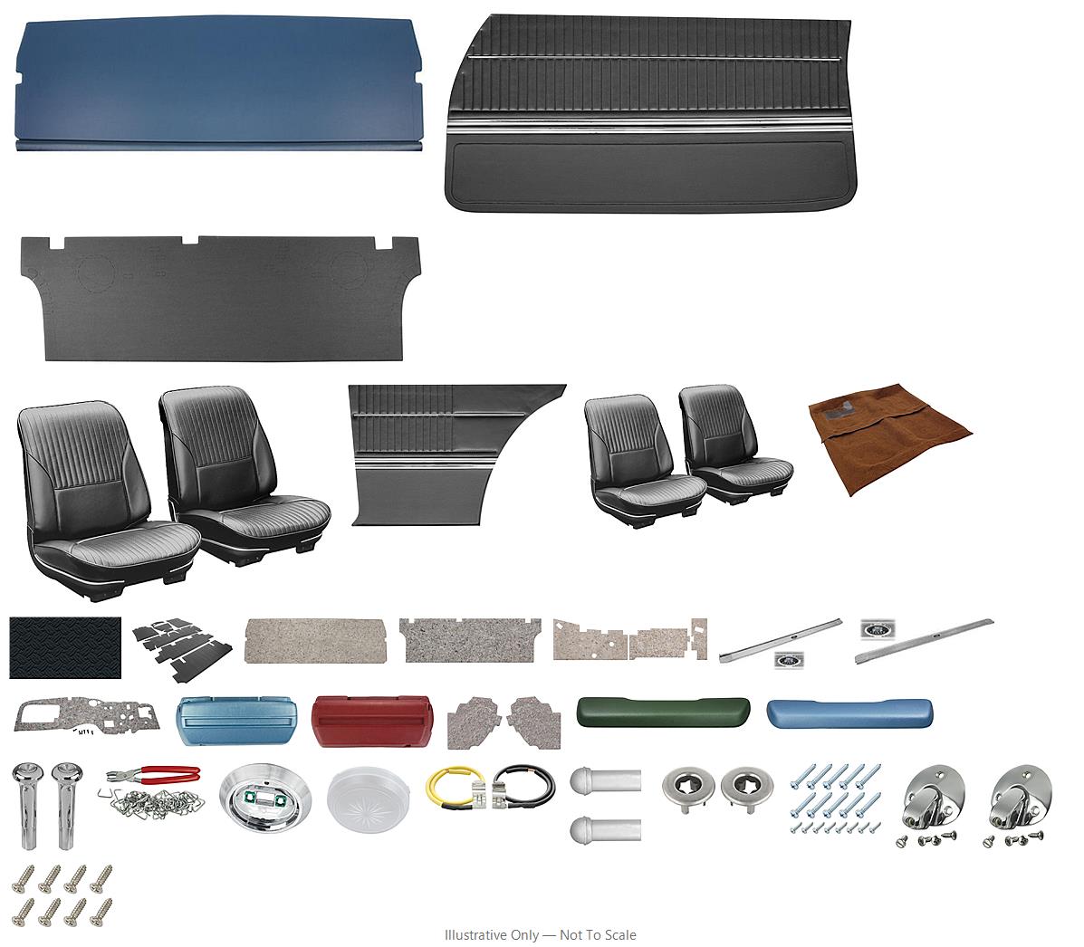 Photo of Interior Kit, 1968 Cutlass/442, Stage III, Bench, Sports Coupe (2dr Post) DI