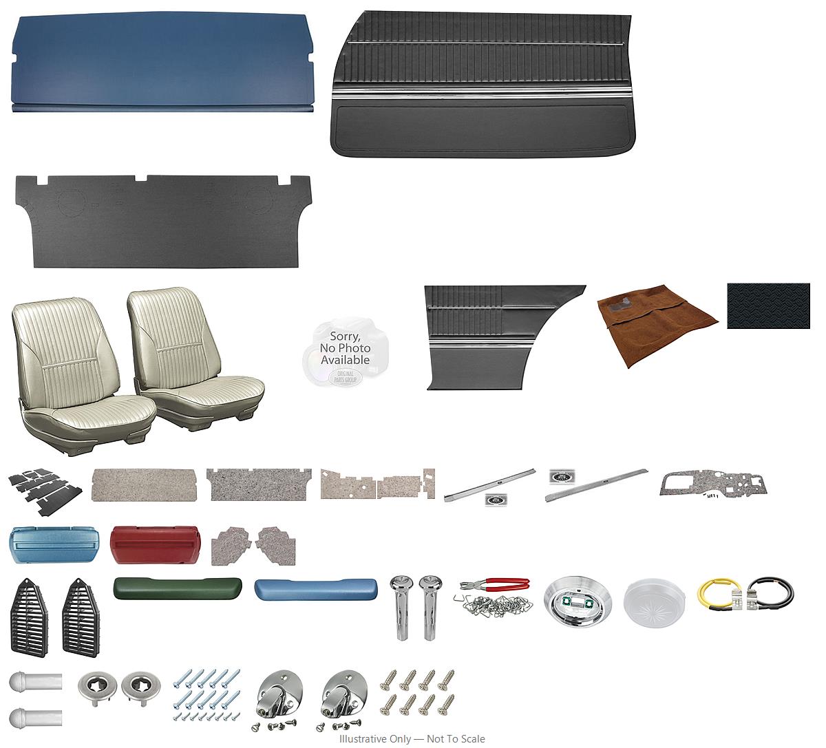 Photo of Interior Kit, 1969 Cutlass Stage III, Bench, Sports Coupe/Sedan DI