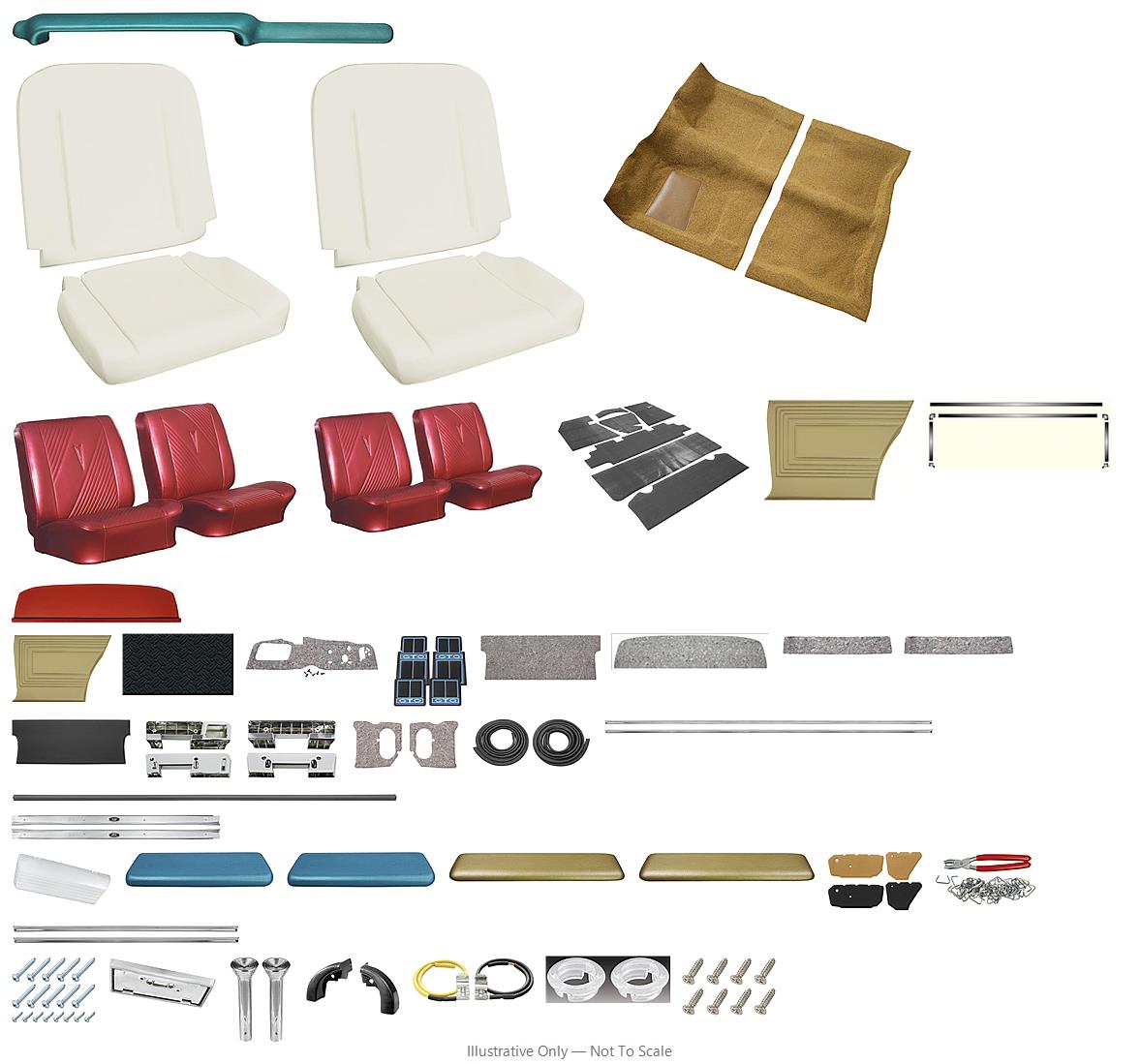 Photo of Interior Kit, 1965 GTO/LeMans Coupe, Stage III, Buckets, LEG